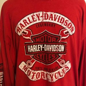 HARLEY DAVIDSON Red Las Vegas Nevada  Lg cotton.